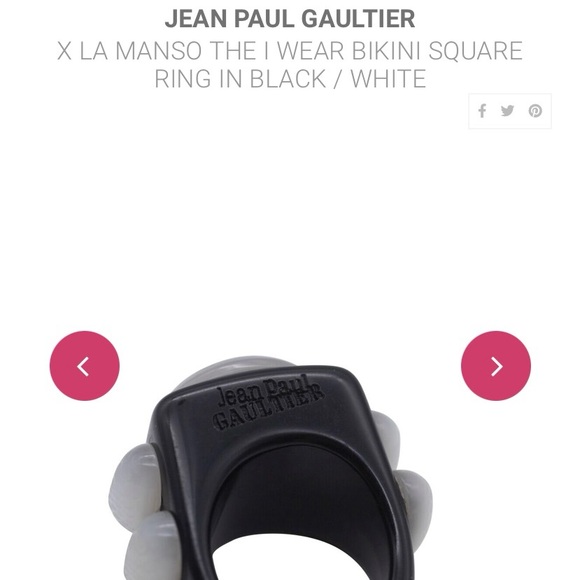 JEAN PAUL GAULTIER
X LA MANSO THE I WEAR BIKINI SQUARE B&W RING 🖤 - Picture 7 of 7